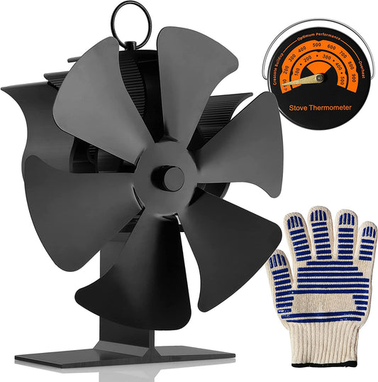 Wood Stove Fan Heat Powered for Wood Burning/Gas/Pellet/Log Burner