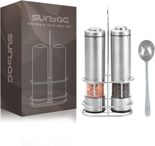 Electric Salt and Pepper Grinder Set (Pack of 2)