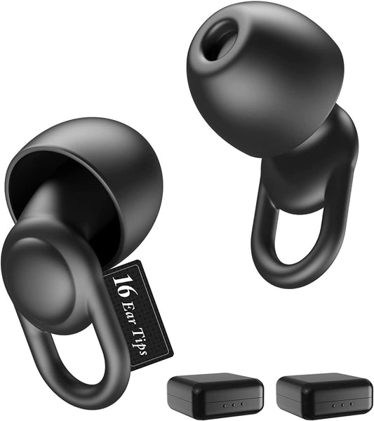 Silicone Ear Plugs for Noise Reduction - 33Db Noise Cancelling (Black)