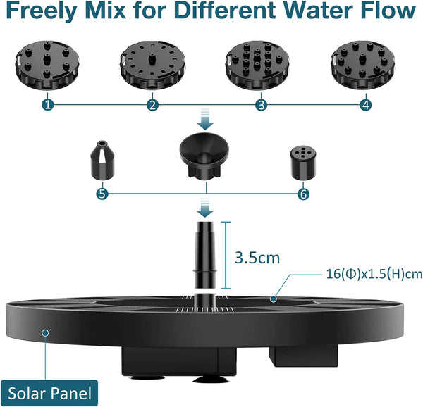 Solar Powered Outdoor Water Fountain Pump