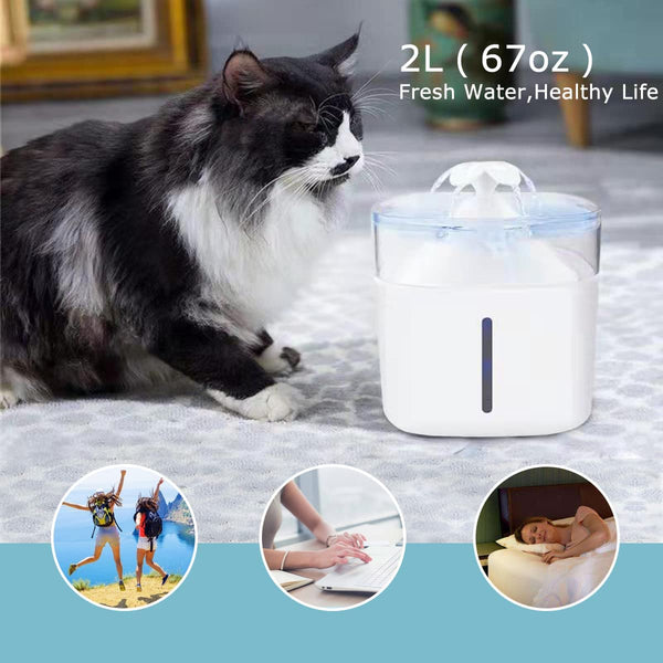 Cat Water Fountain - Automatic Pet Water Fountain for Cats Dogs