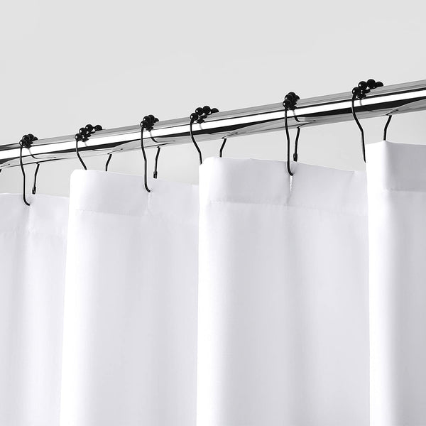 Waterproof Fabric Shower Curtain Liner - White