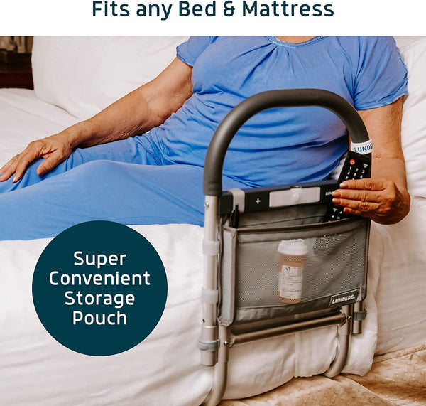 Bed Rails for Elderly Adults Safety - with Motion Light & Storage Pocket