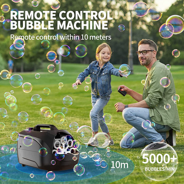 Portable Bubble Machine Automatic Bubble Blower Upgraded 5000+ Bubbles/Min
