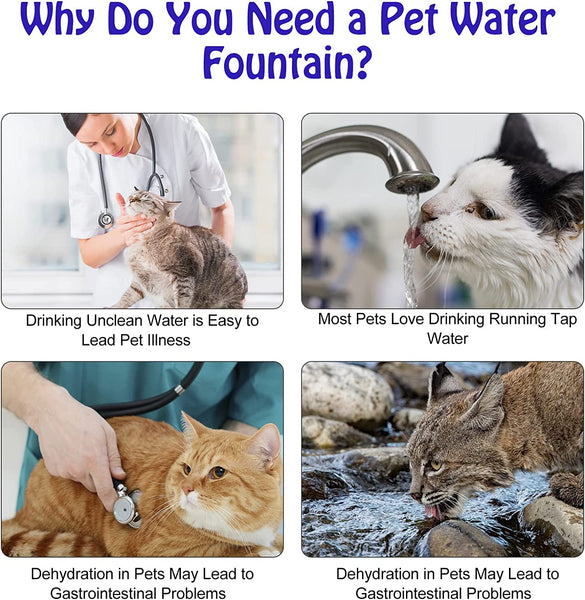 Cat Water Fountain - Automatic Pet Water Fountain for Cats Dogs