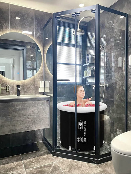 Portable Ice Bath tub for Adults & Athletes (Black)