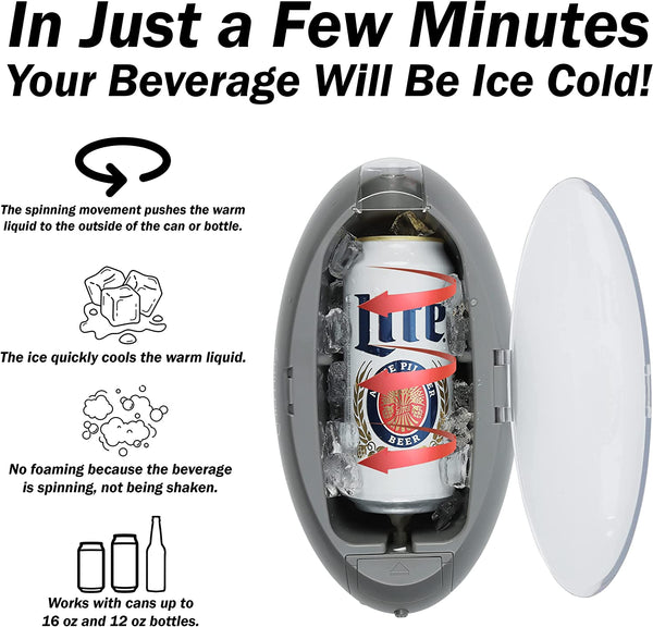 Rapid Instant Beverage Chiller - Universal Can and Bottle Mini Cooler for Drinks