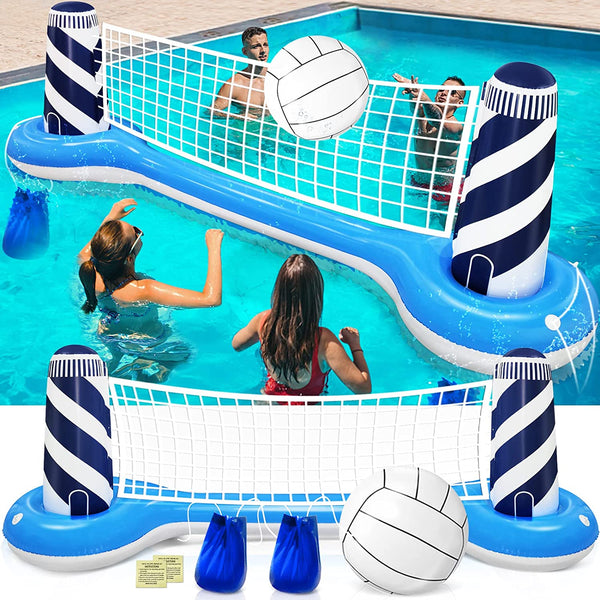 Large Inflatable Pool Games Volleyball Net Set with 19
