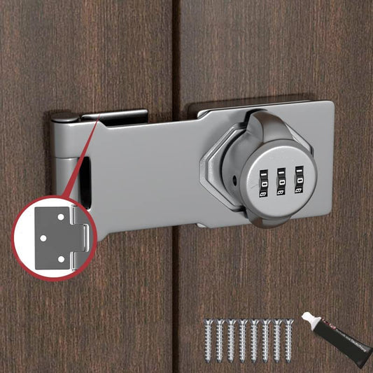 Household Cabinet Password Locks, Anti-Theft Cabinet Password Lock, Combination Lock Punch Free/Screws Privacy Lock for Cabinet, Mailbox, Pet Doors, Office File Cabinet Lock (Silver)