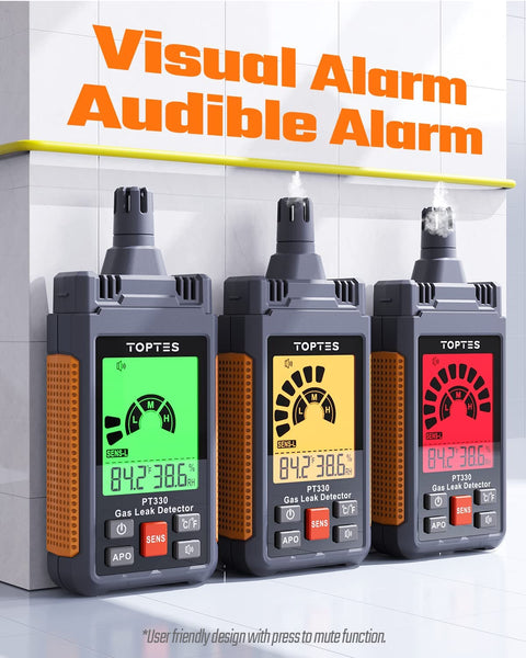 Natural Gas Leak Detector with Audible & Visual Alarm
