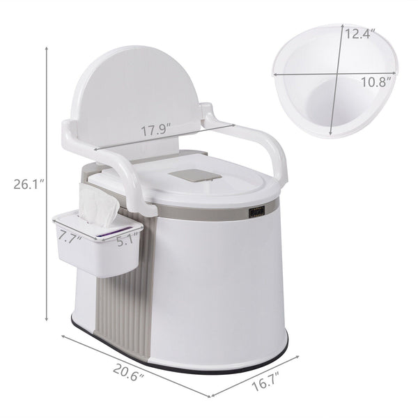 Portable Camping Toilet with Handrail